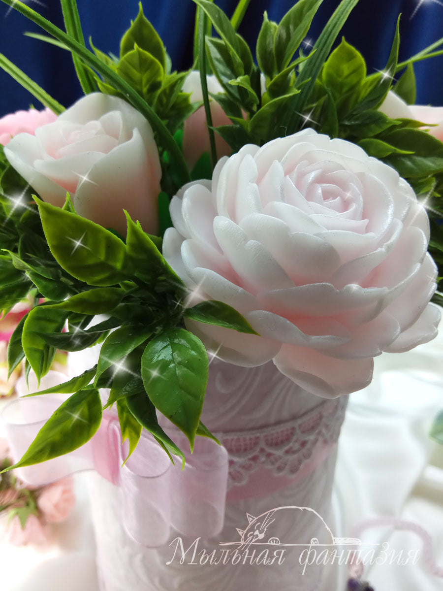 Camellia flower silicone mold (mould) for soap making and candle making