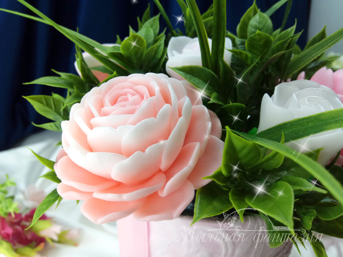 Camellia flower silicone mold (mould) for soap making and candle making