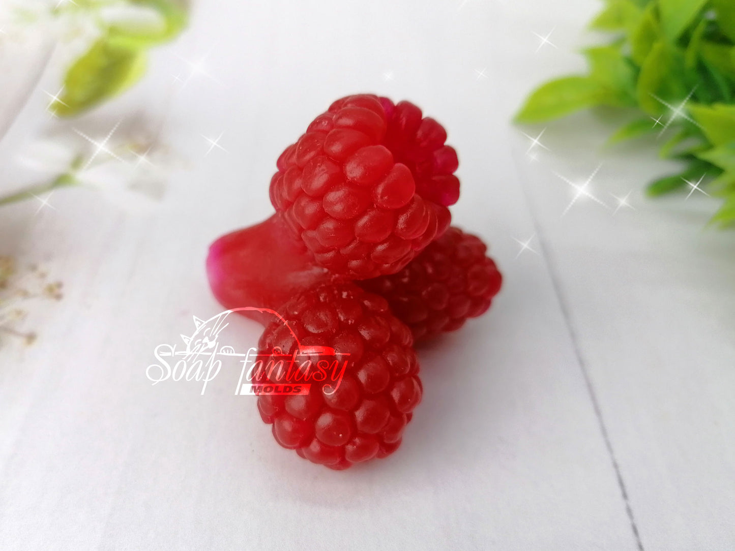 Triple raspberries bouquet inserts silicone mold for soap making