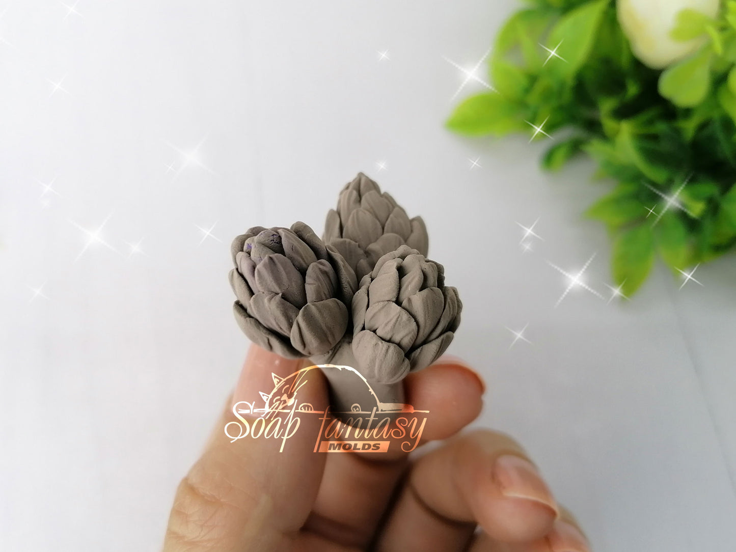 Cedar cone triple silicone mold for soap making