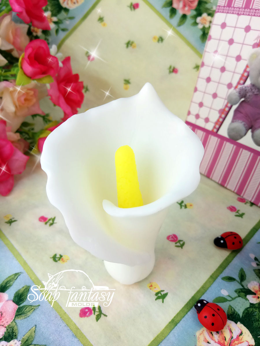 Calla lilies flower silicone mold (mould) for soap making and candle making