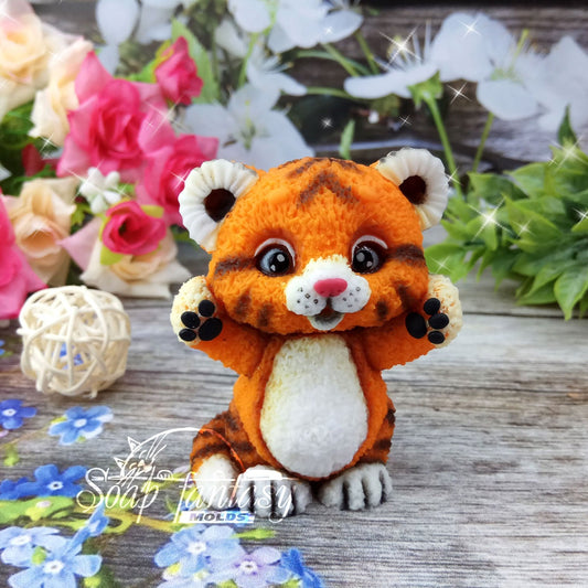 Funny Tiger Cub Silicone Soap Mold - for soap making, Craft & Hobby