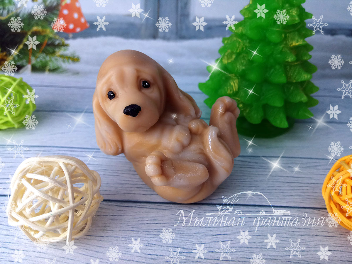Dog on the back silicone mold (mould) for soap making and candle making