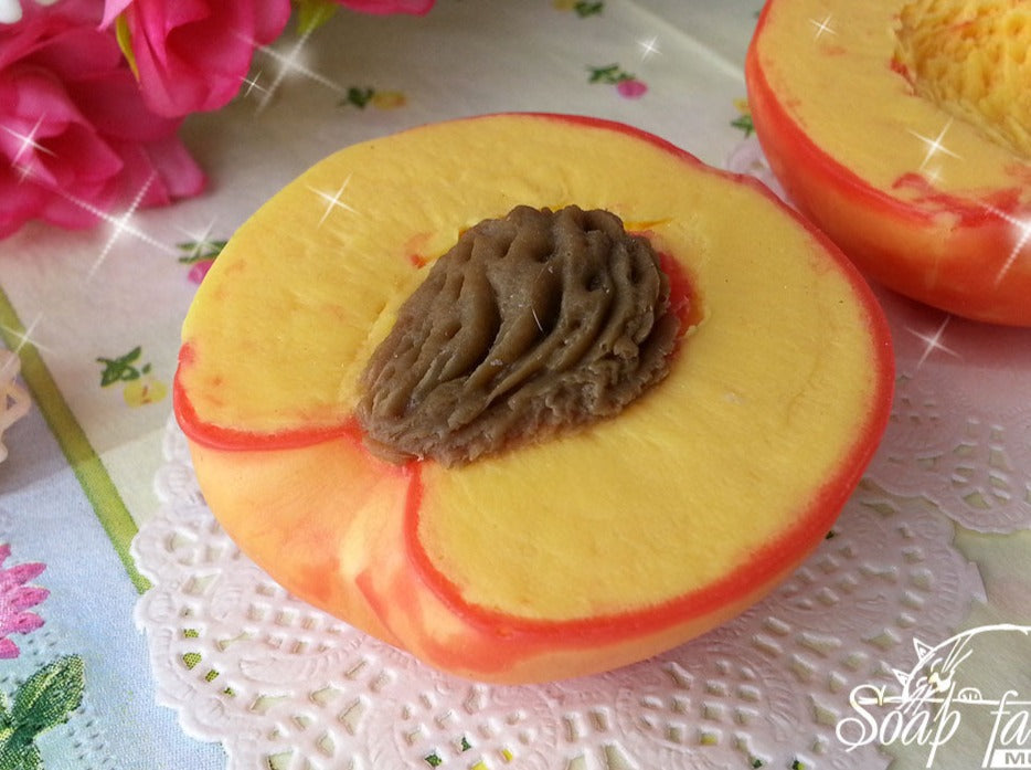 Peach (half) silicone mold for soap making