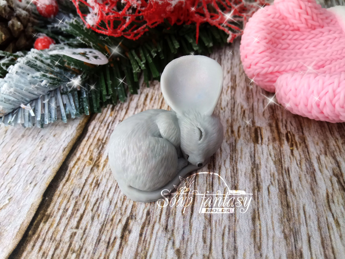Sleeping little mouse silicone mold for soap making