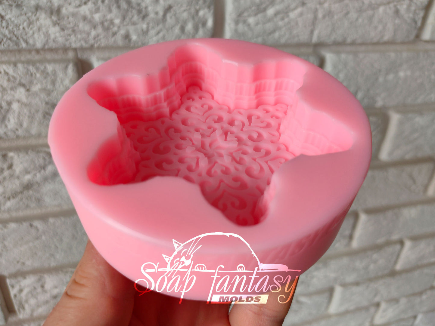Frosty snowflake silicone mold for soap making