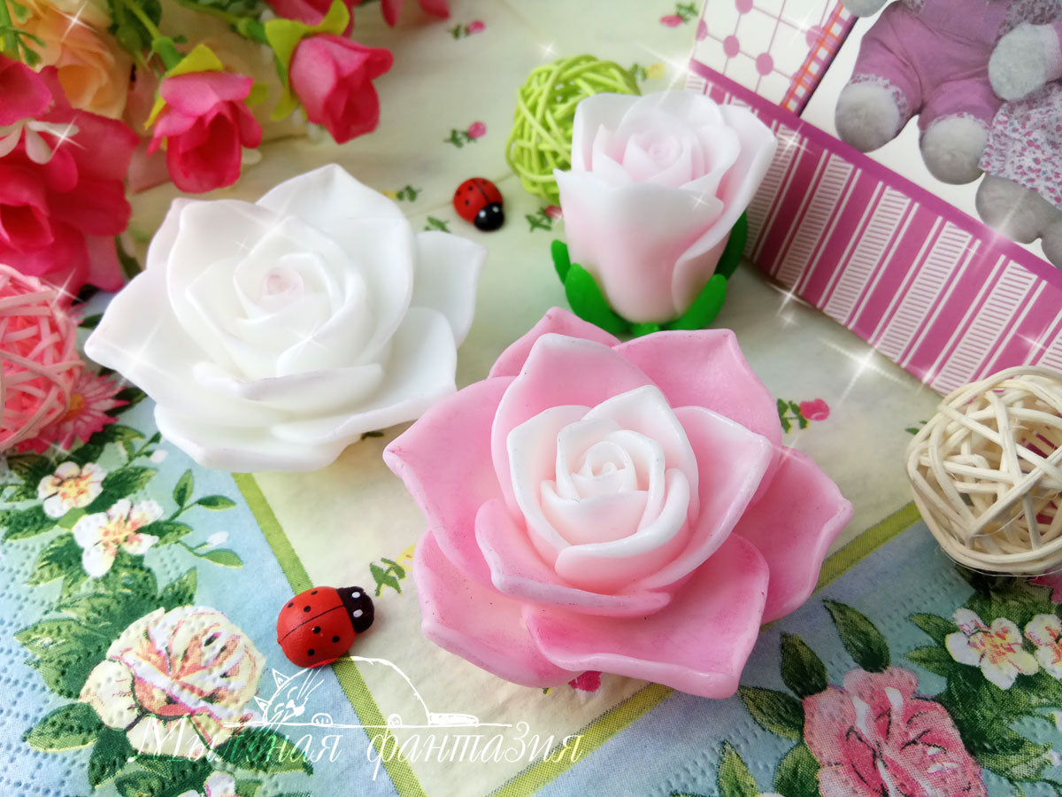 Rose "Heart's Desire" Silicone Soap Mold - for soap making, Craft & Hobby