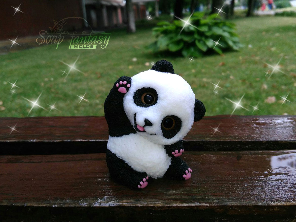 Panda bear silicone mold for soap making
