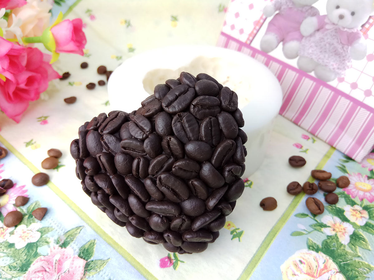 Coffee heart silicone mold for soap making