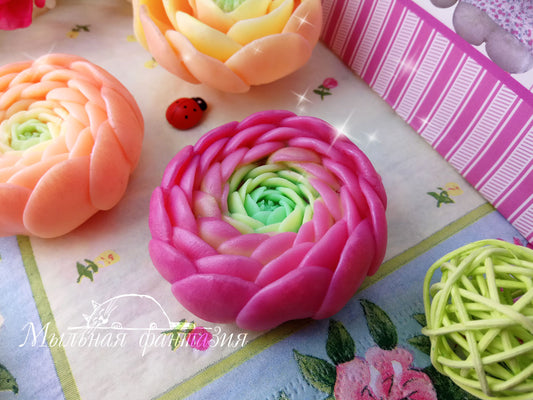 Ranunculus bud Silicone Soap Mold - for soap making, Craft & Hobby