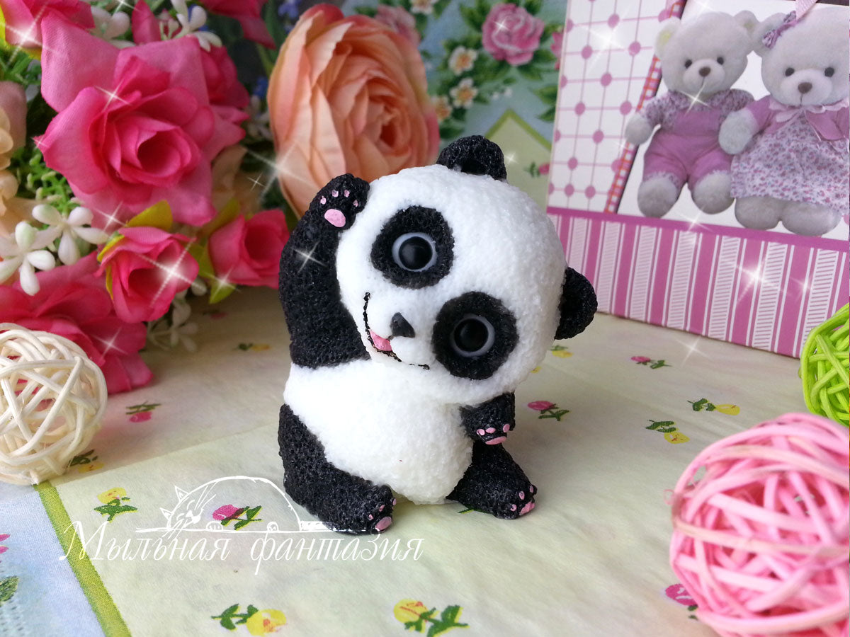 Panda bear silicone mold for soap making