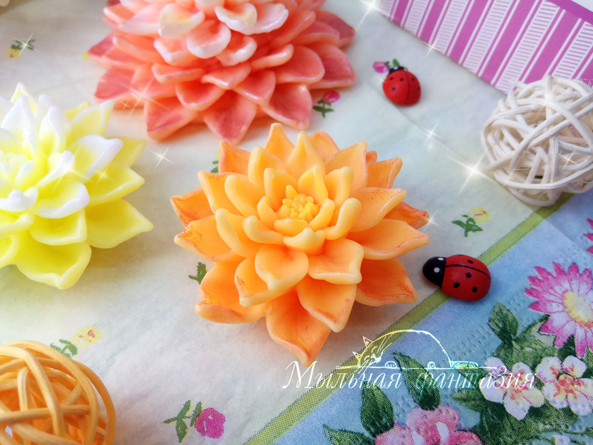 Dahlia 2 (mini) flower silicone mold for soap making