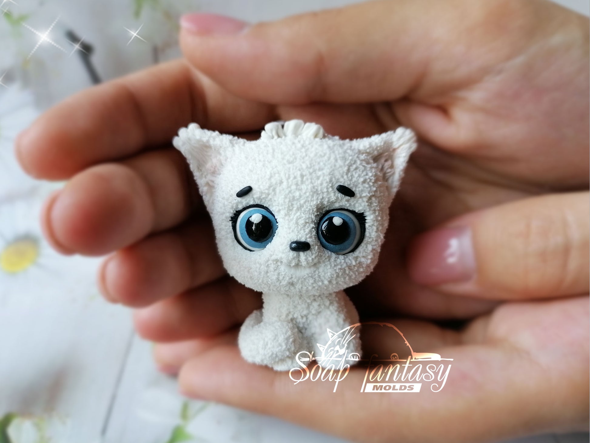 Little Nimble kitten silicone mold (mould) for soap making and candle making.