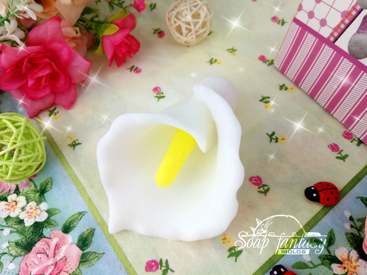 Calla lilies flower silicone mold (mould) for soap making and candle making