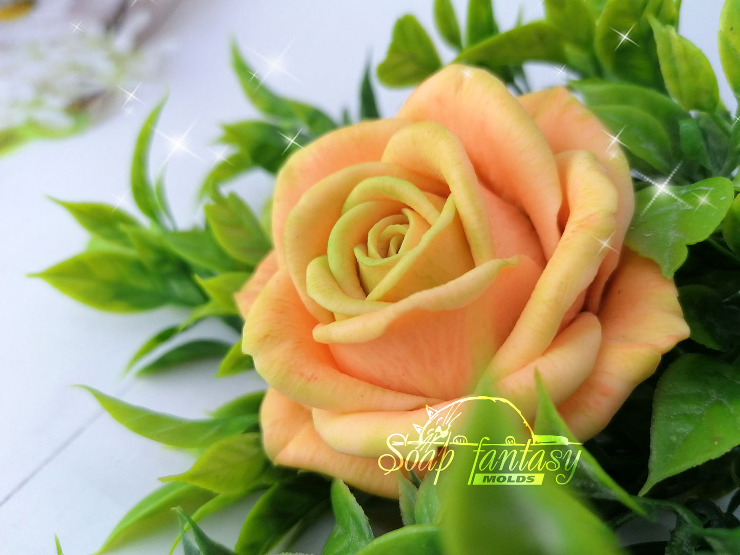 Half opened rose Symphony silicone mold for soap making