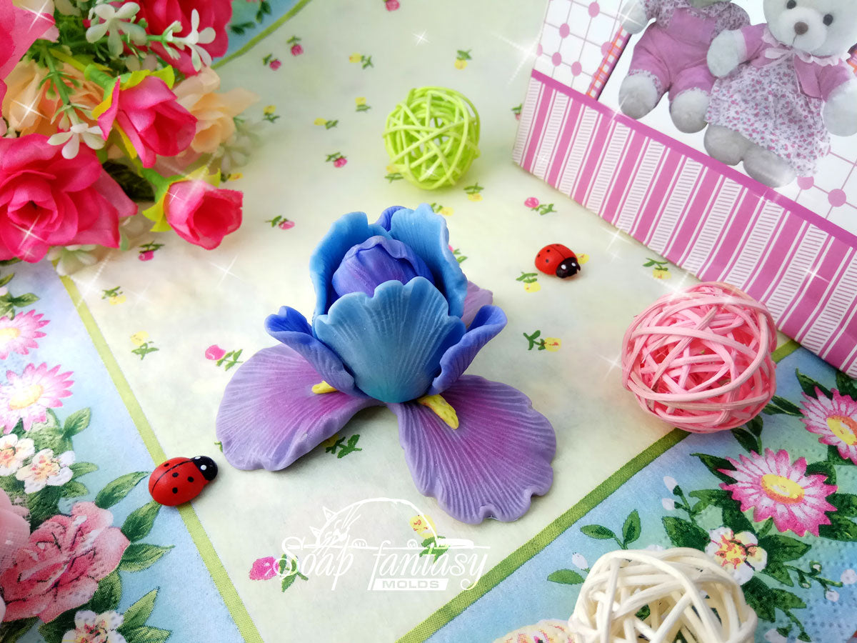Tender irises flower silicone mold for soap making