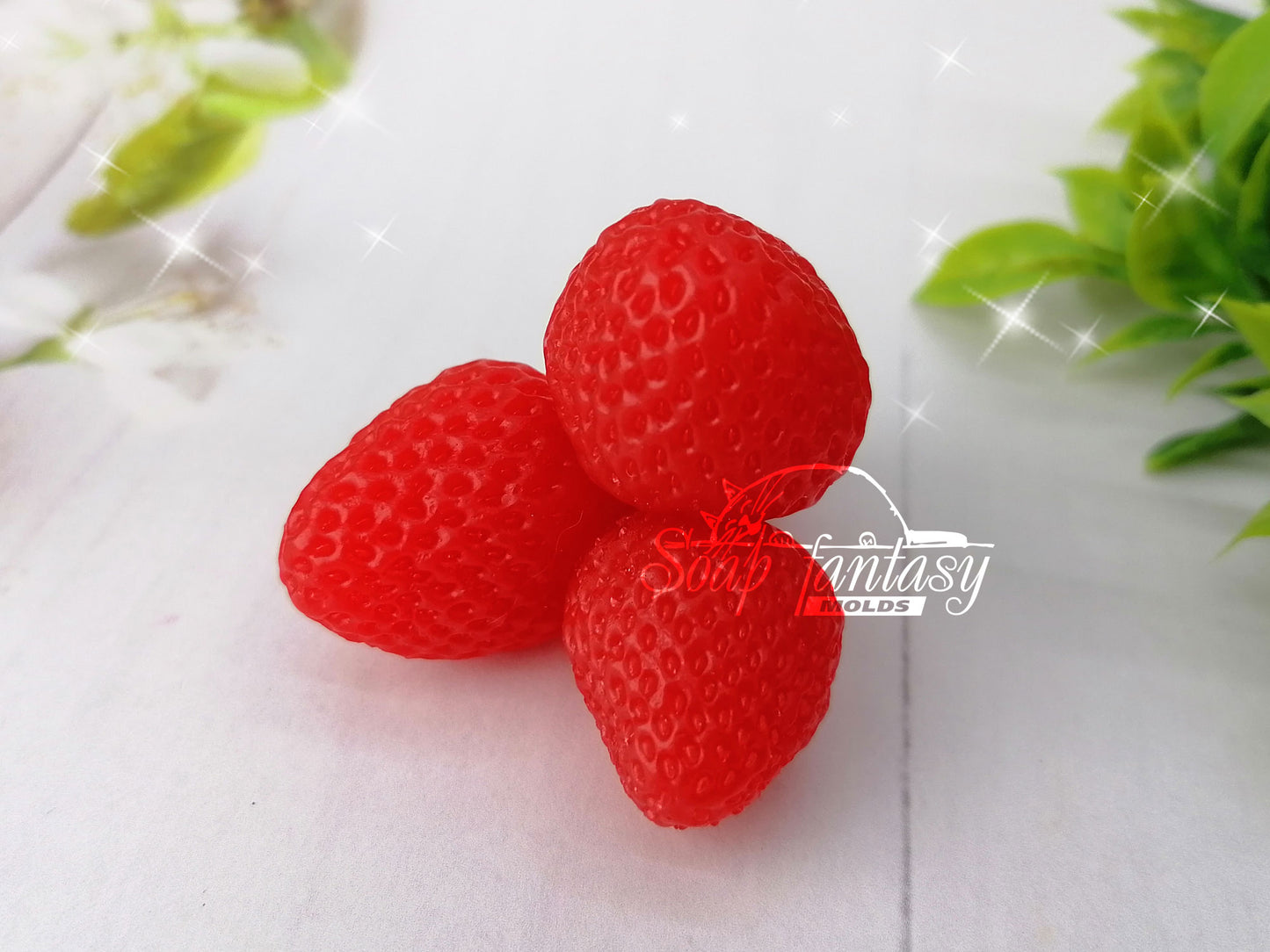 Triple strawberry bouquet inserts silicone mold for soap making