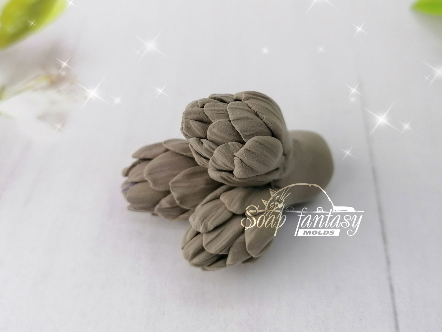 Cedar cone triple silicone mold for soap making