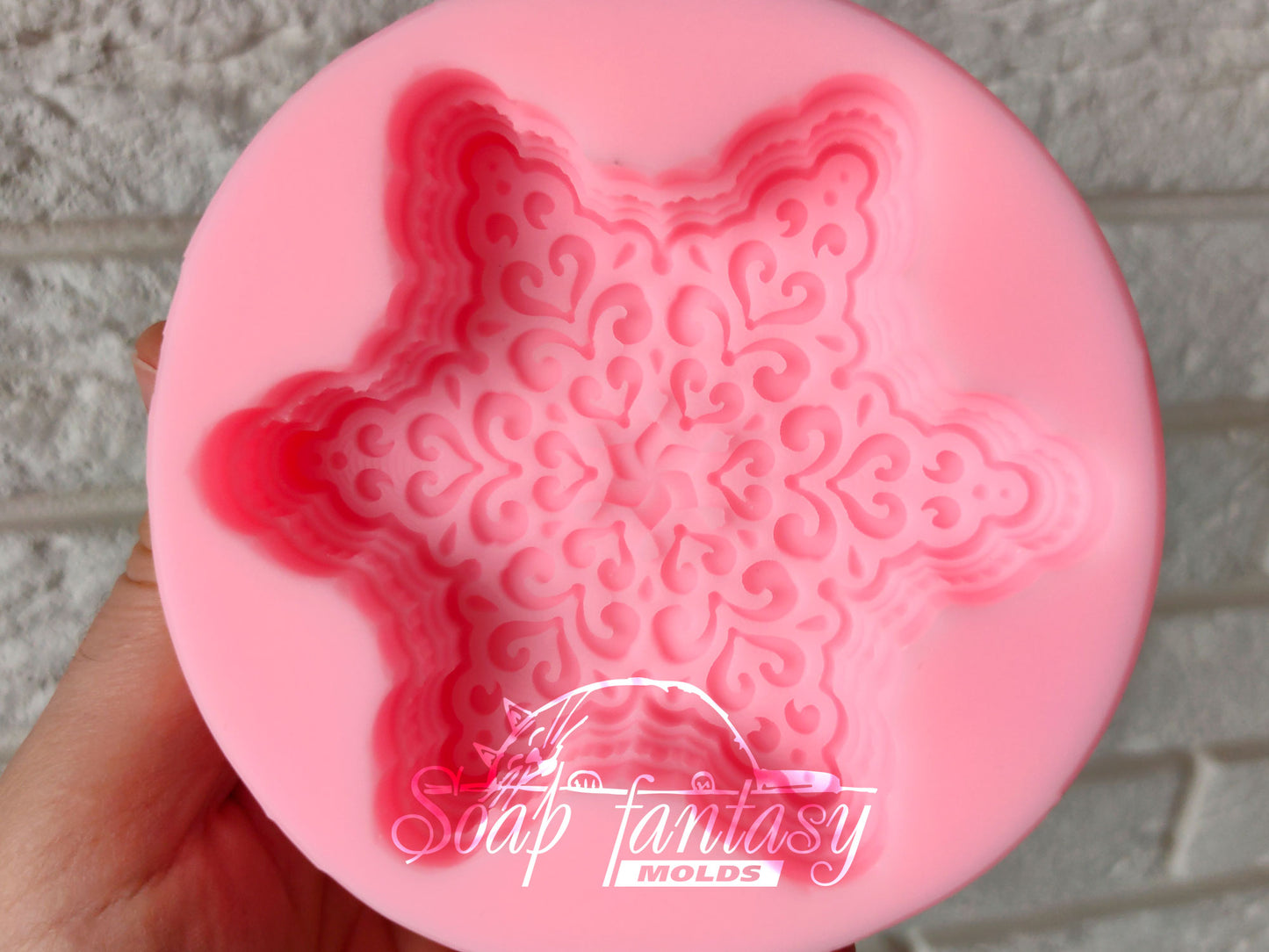 Frosty snowflake silicone mold for soap making