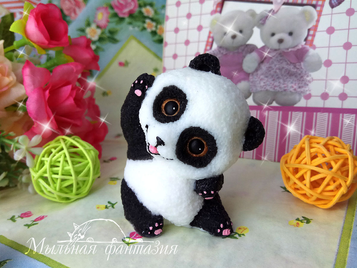 Panda bear silicone mold for soap making