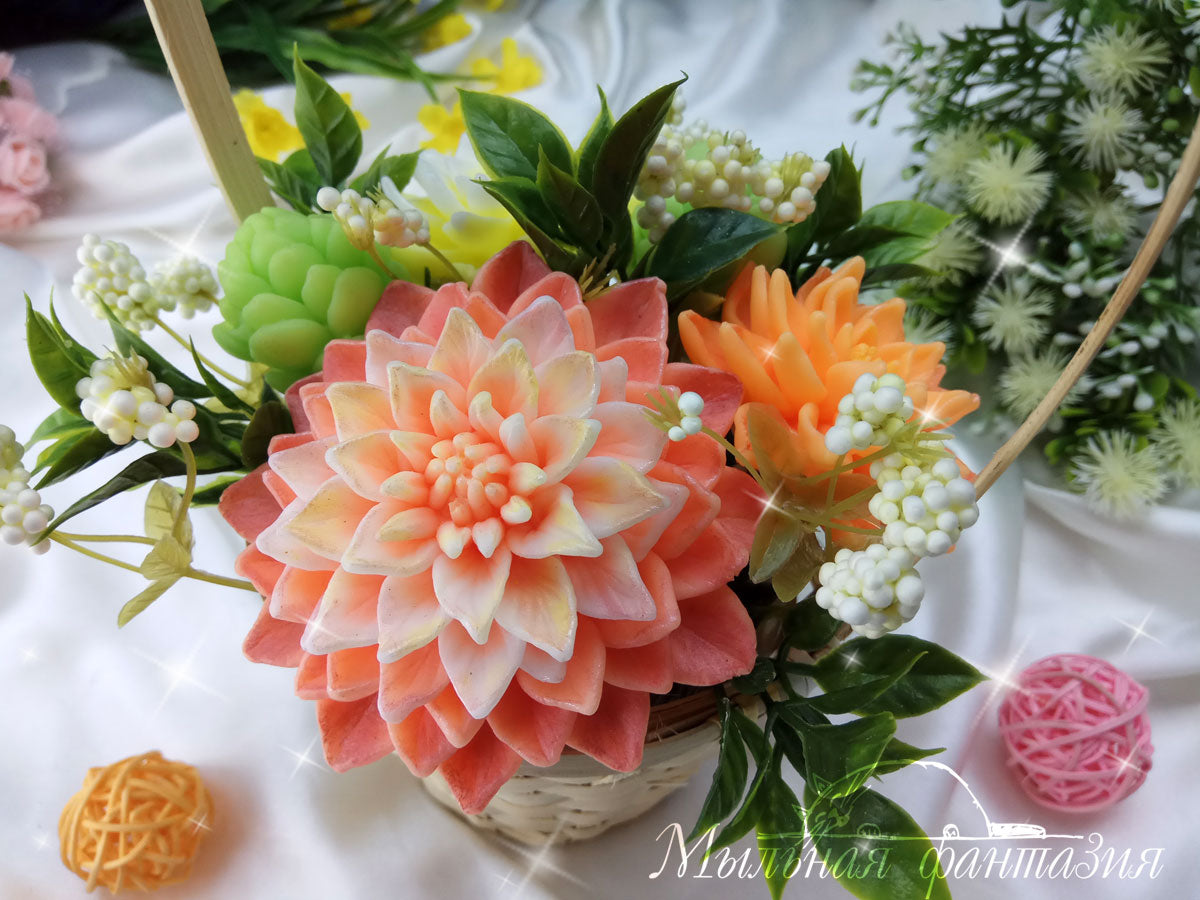 Dahlia flower silicone mold for soap making