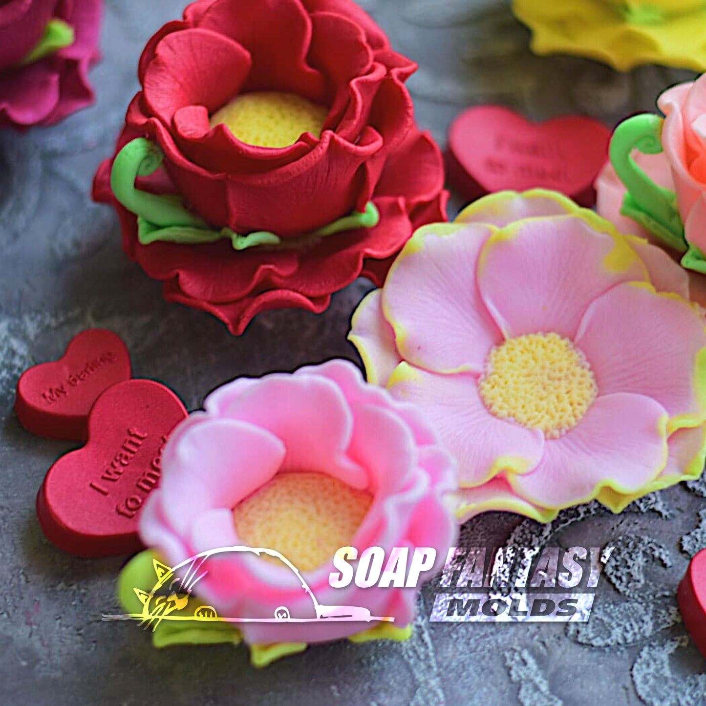 Rose cup and saucer silicone mold for soap making
