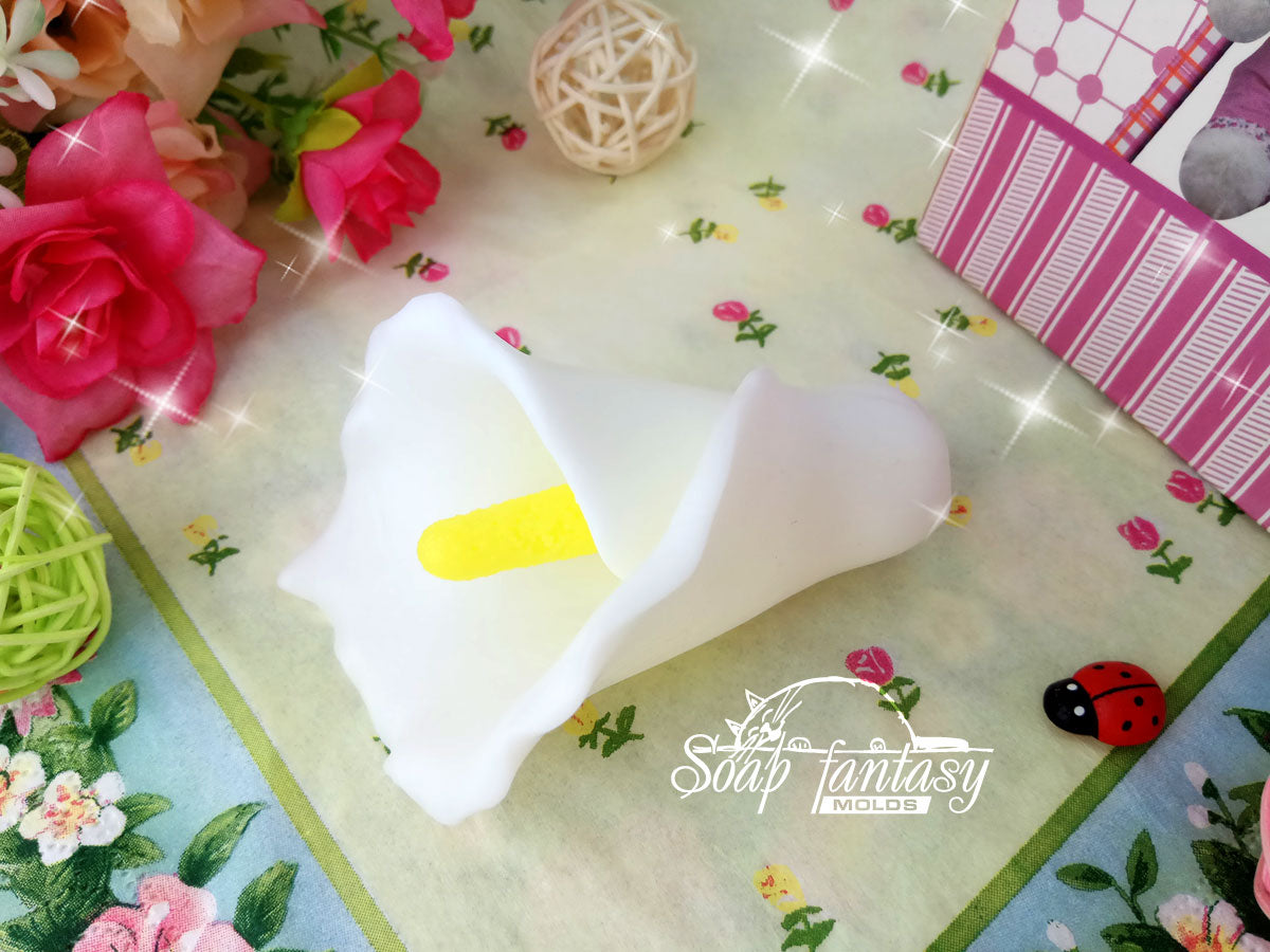 Calla lilies flower silicone mold (mould) for soap making and candle making
