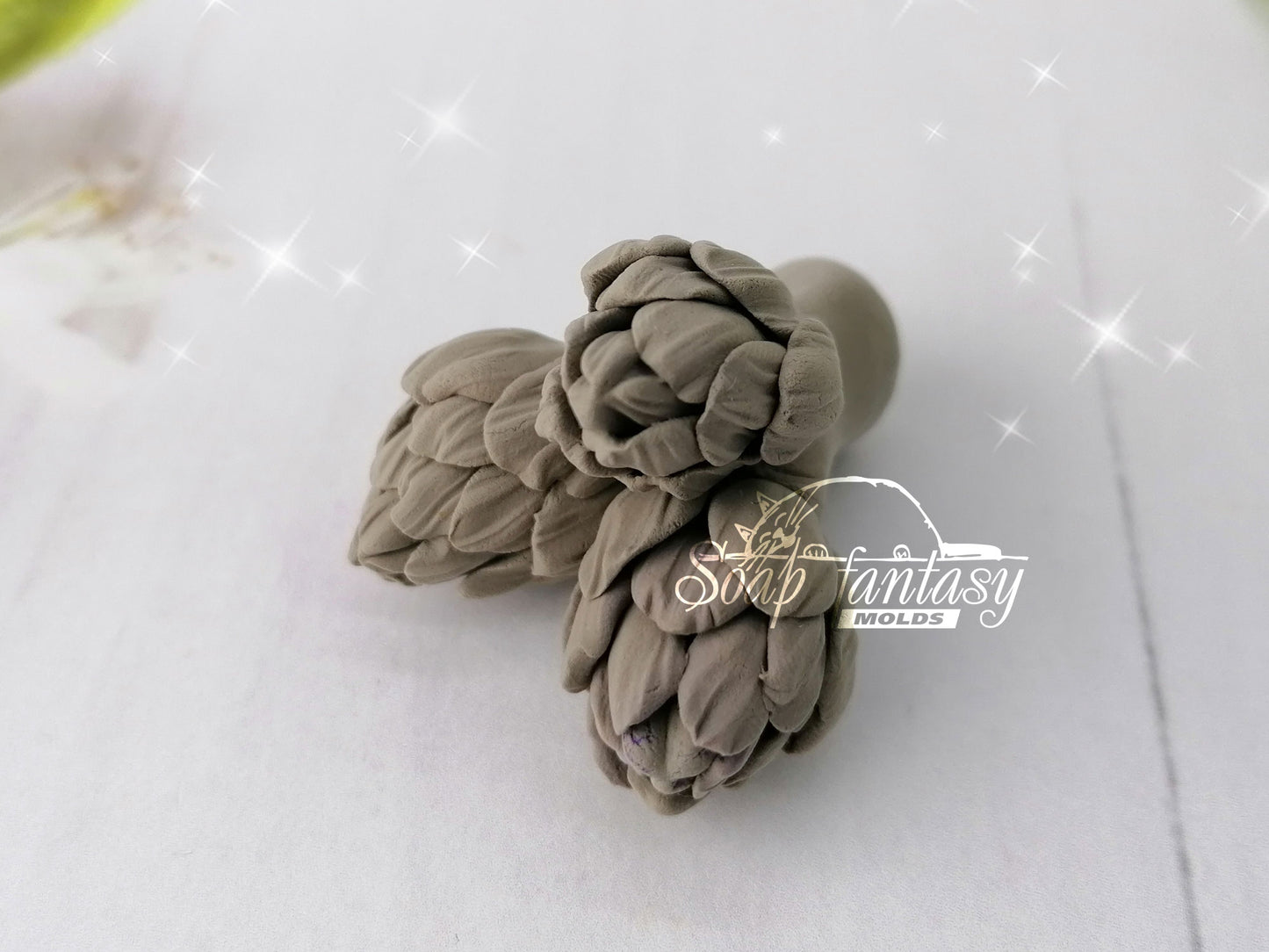 Cedar cone triple silicone mold for soap making