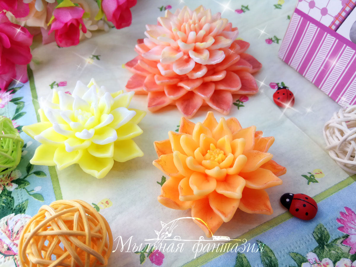 Dahlia 2 (mini) flower silicone mold for soap making