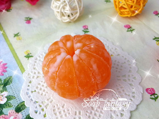 Peeled tangerine (medium size) Silicone Soap Mold - for soap making, Craft & Hobby