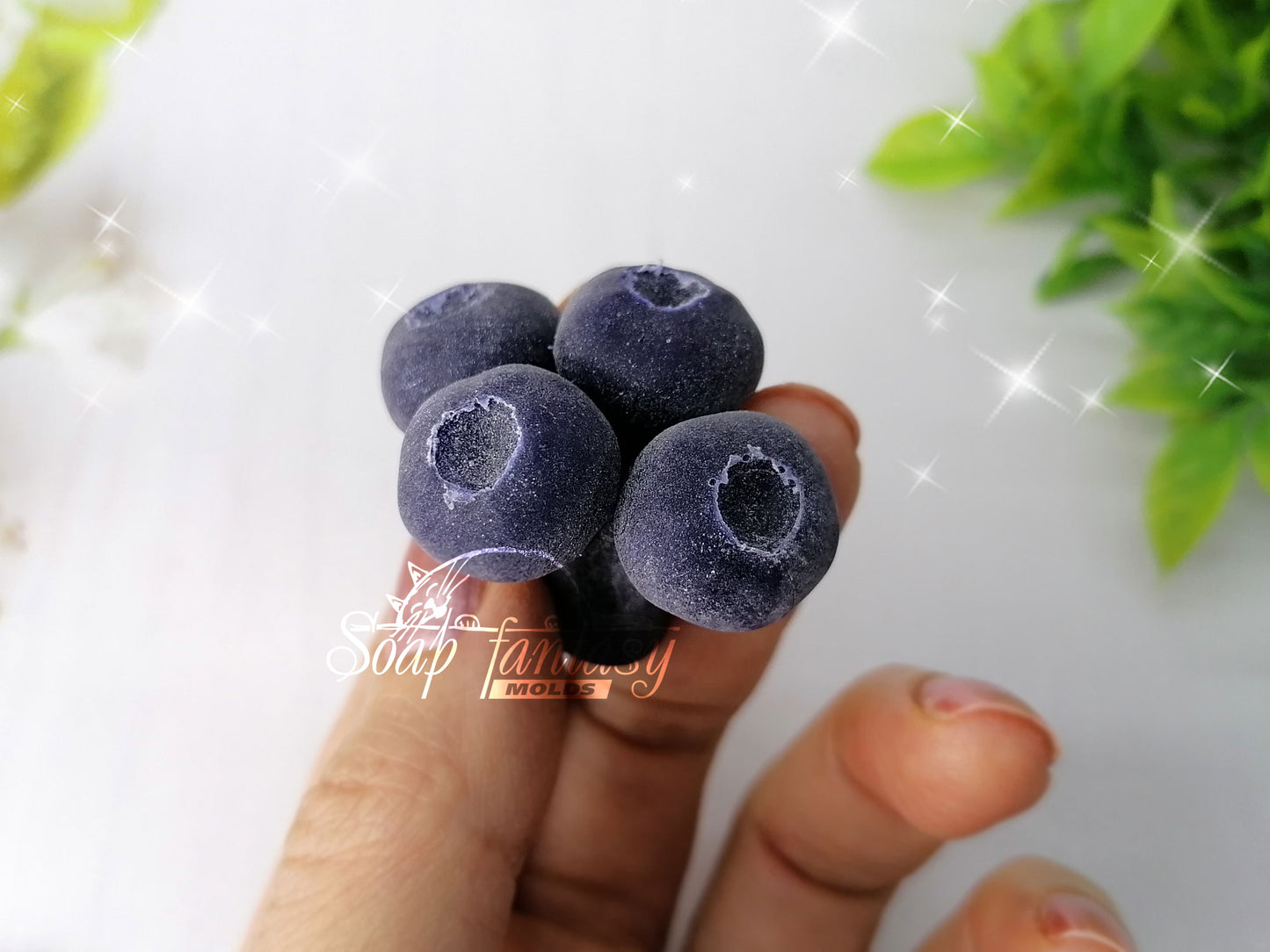 Triple blueberry bouquet inserts silicone mold for soap making