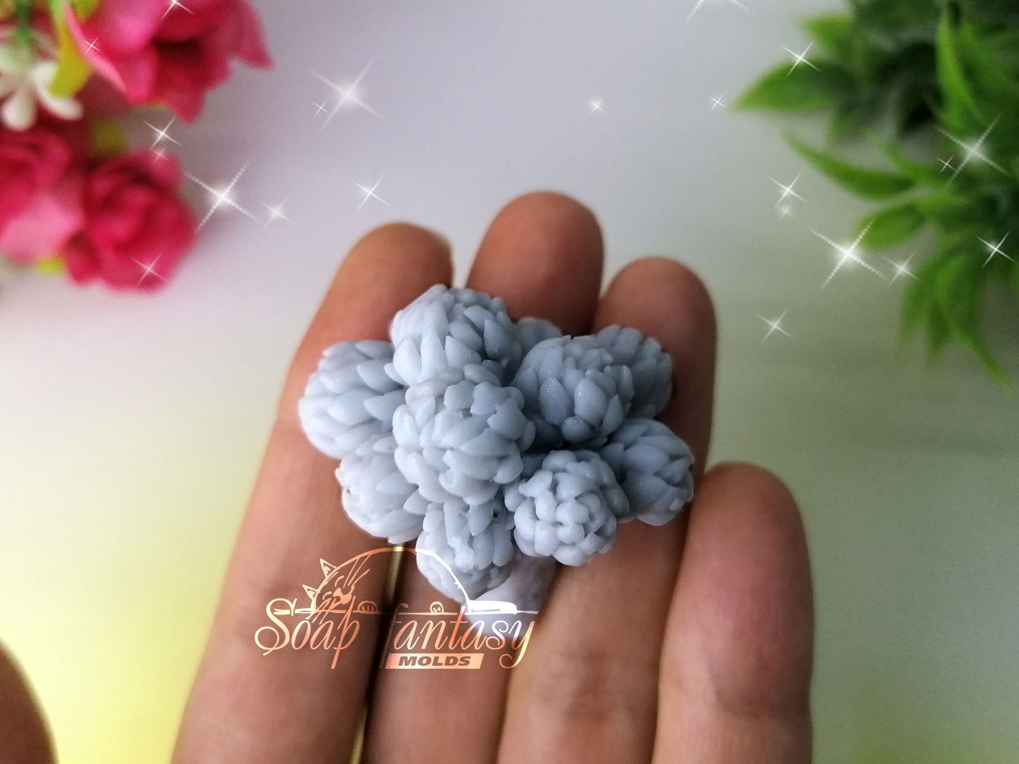 Brunia Nodiflora plants silicone mold (mould) for soap making and candle making
