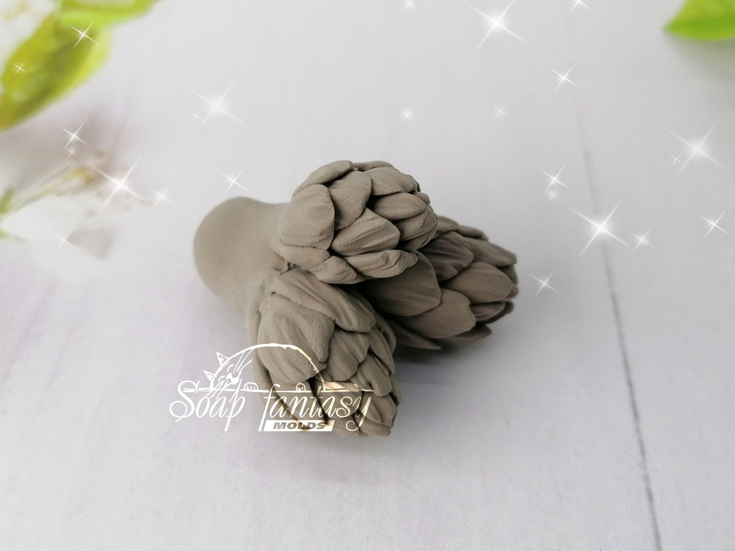 Cedar cone triple silicone mold for soap making