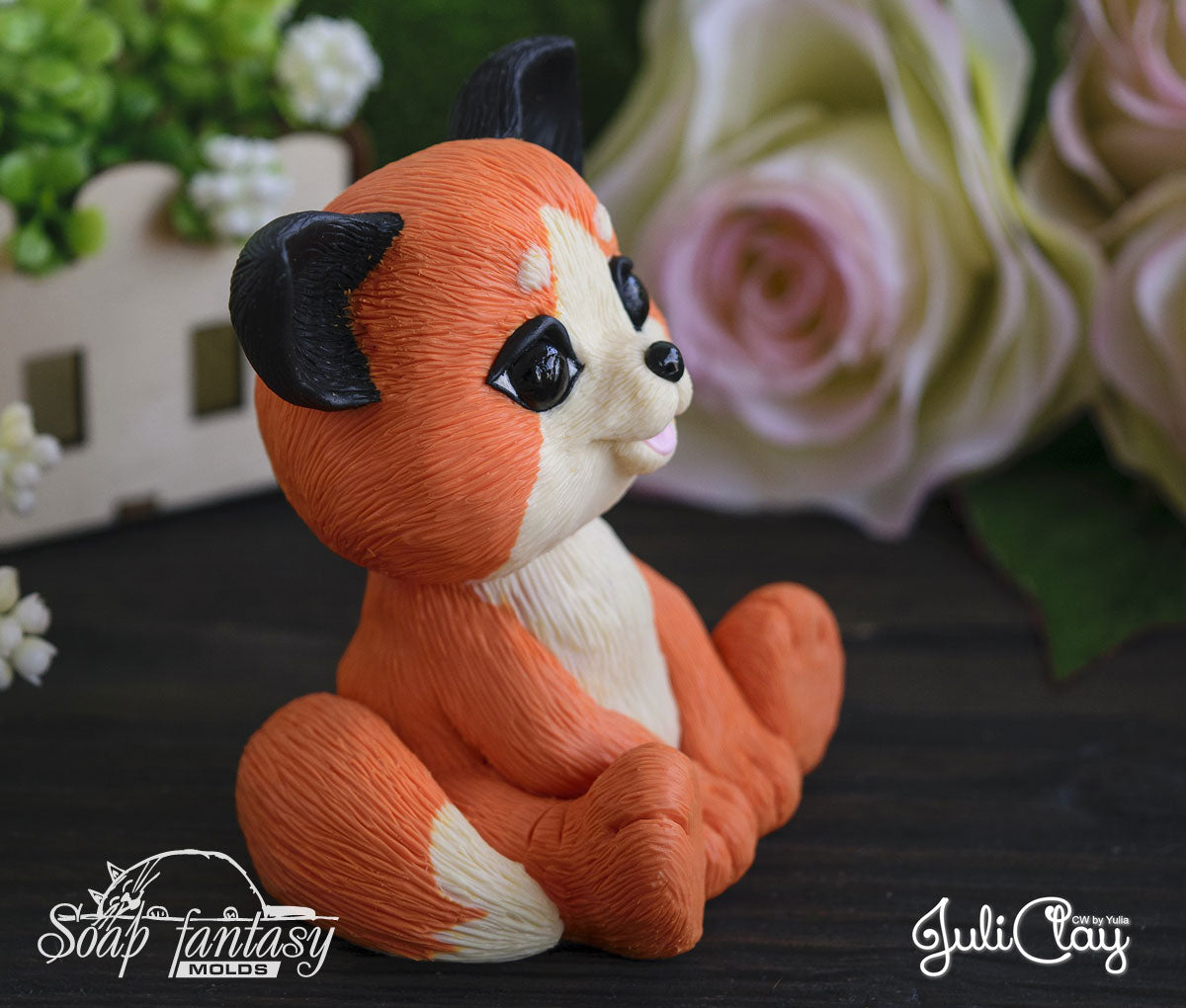 Baby fox silicone mold (mould) for soap making and candle making
