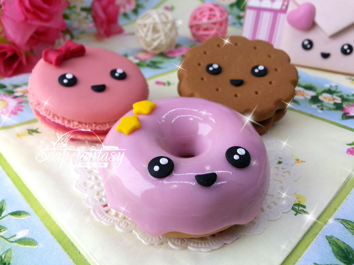 Smiling donut silicone mold for soap making