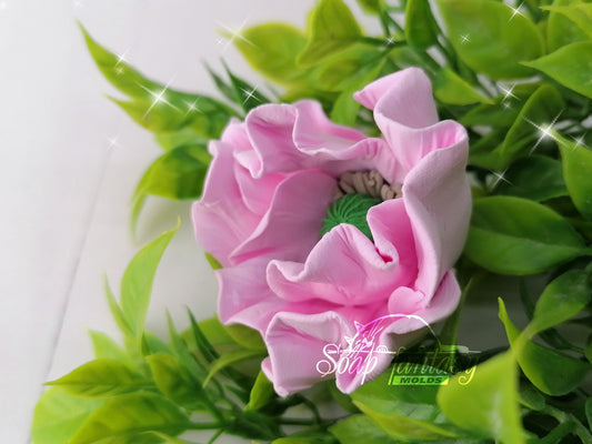 Pink poppy flowers Silicone Soap Mold - for soap making, Craft & Hobby