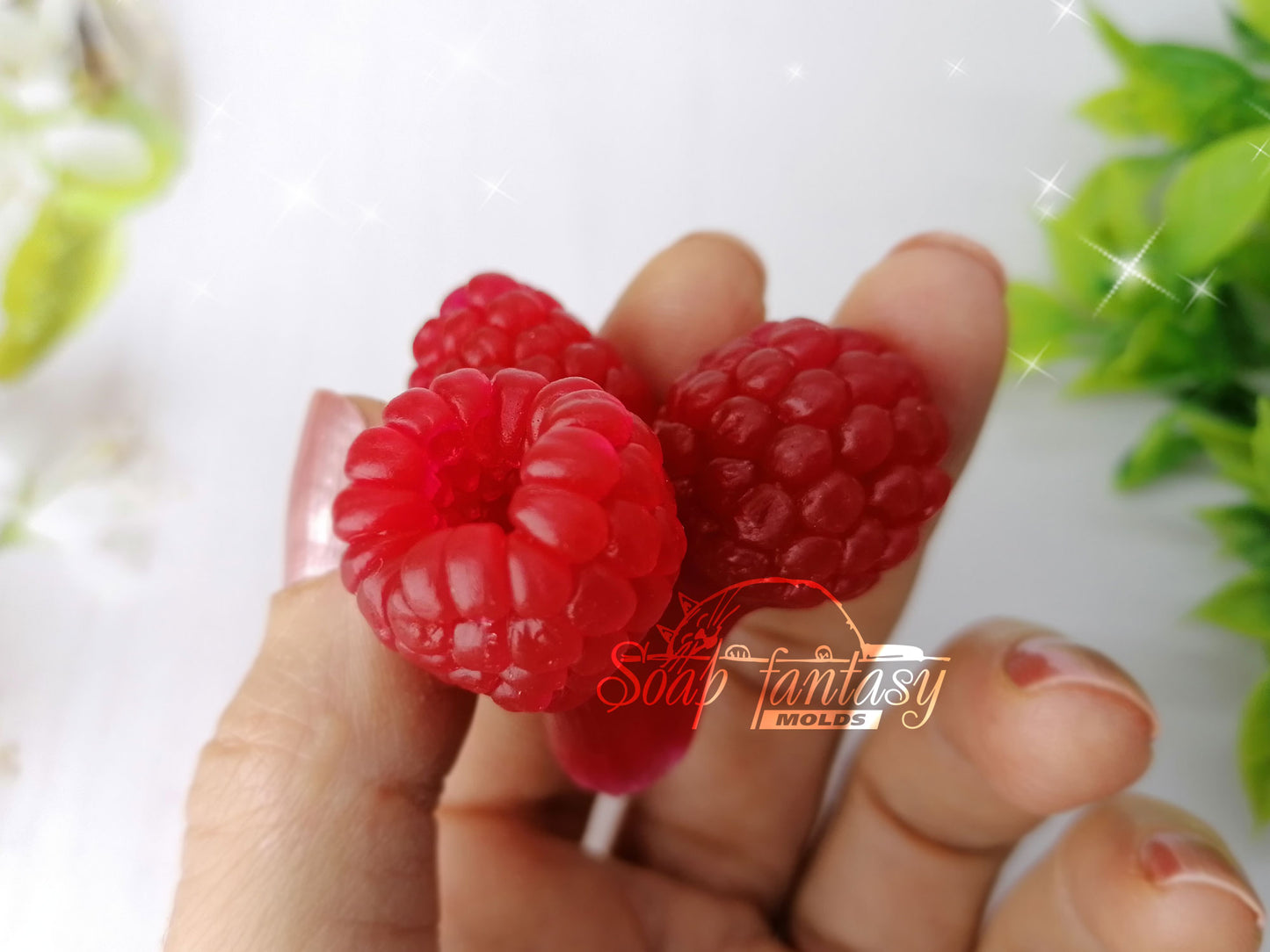 Triple raspberries bouquet inserts silicone mold for soap making