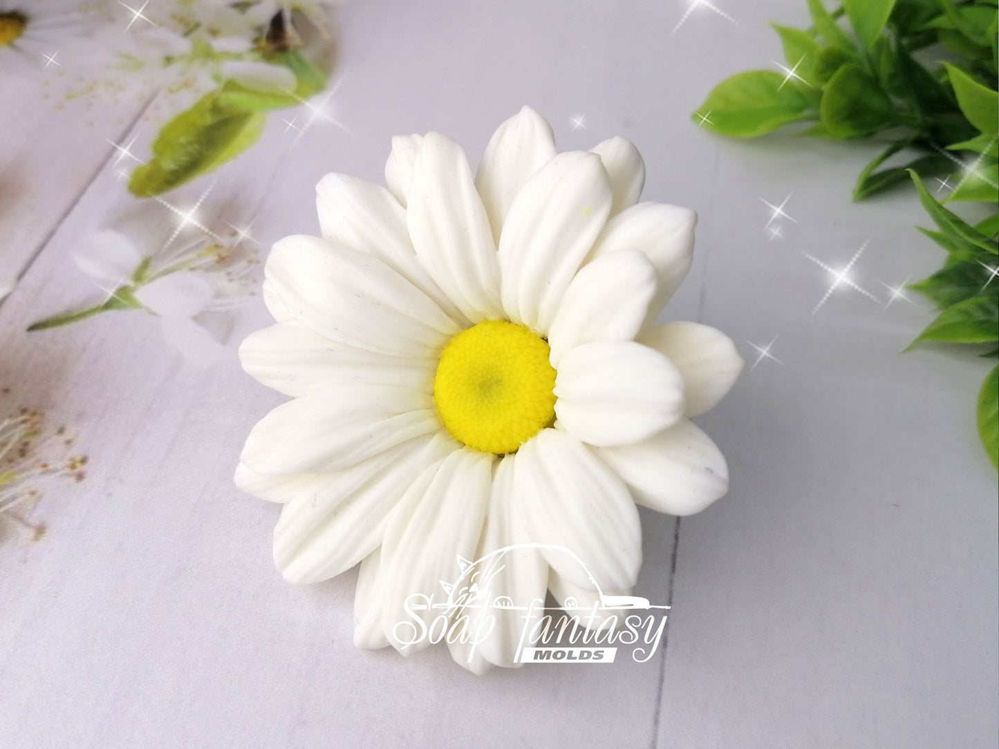 Chrysanthemum daisy bloom silicone mold (mould) for soap making and candle making 