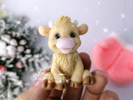 MooMoo sitting baby bulls Silicone Soap Mold - for soap making, Craft & Hobby