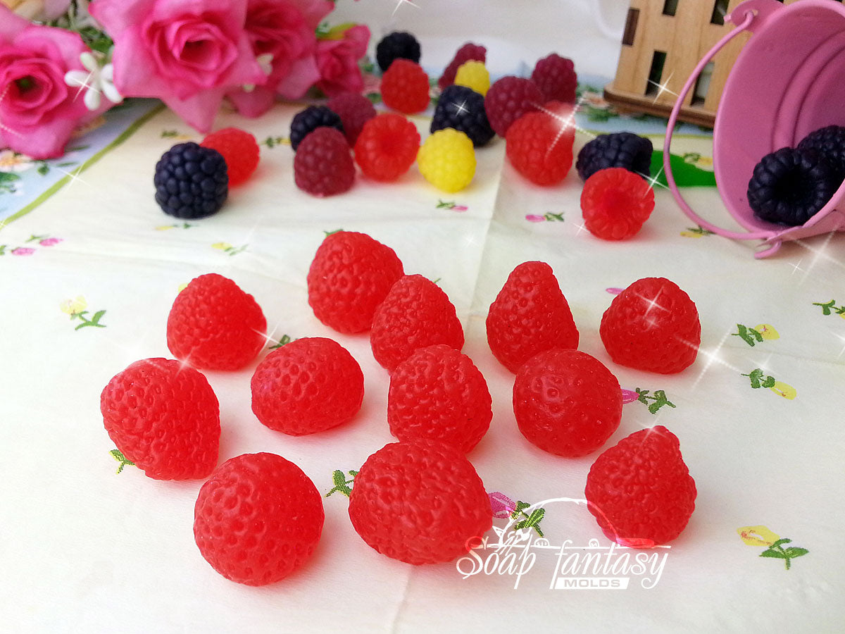 Small custom set of berries silicone mold for soap making