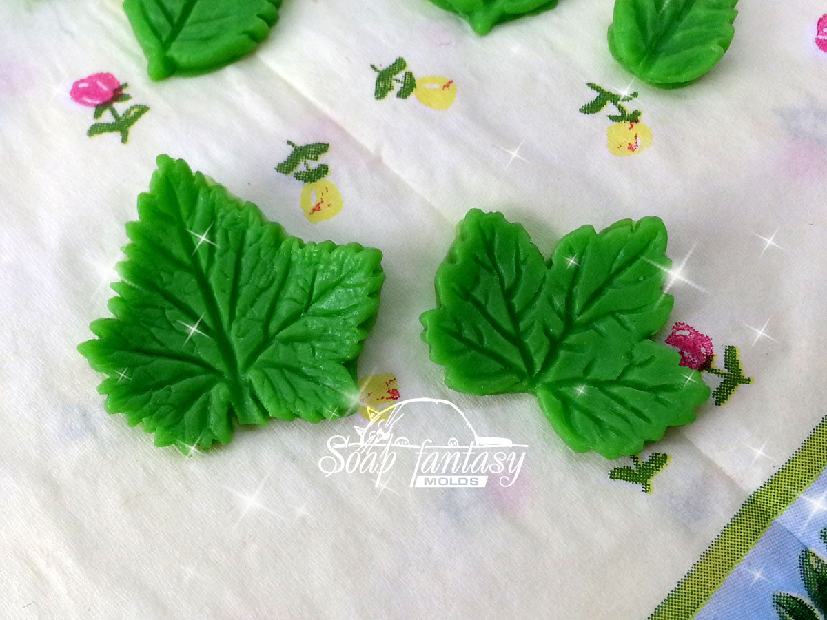 Flat 2D leafs custom set (6 pieces) silicone mold for soap making