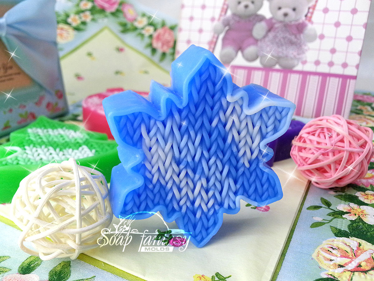Knitted Christmas tree decorations silicone mold for soap making