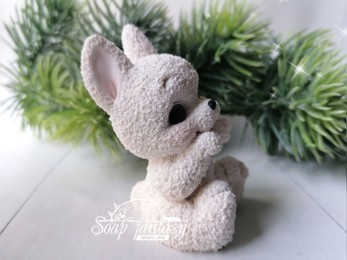 Bunny "Zephyr" silicone mold (mould) for soap making and candle making