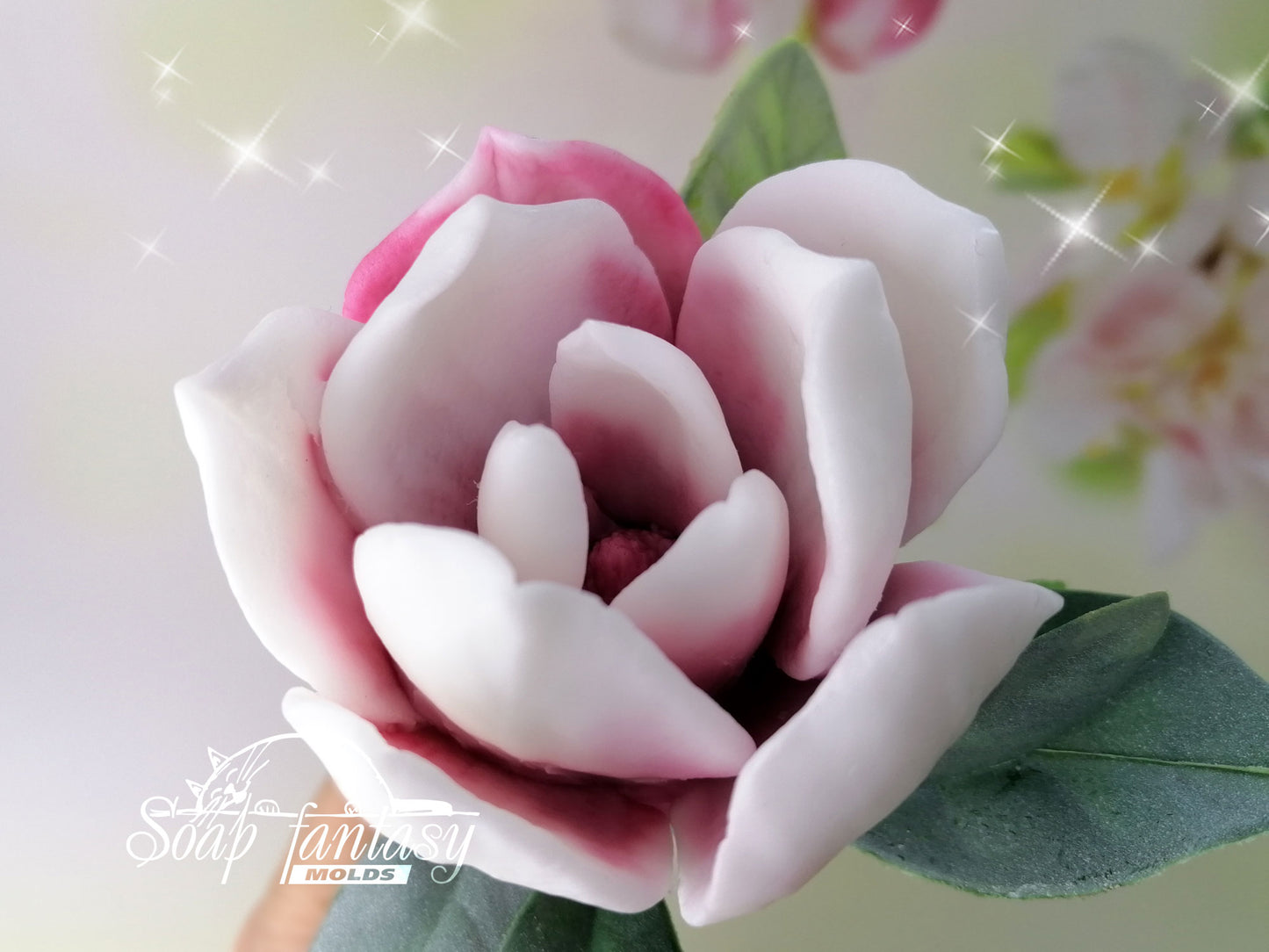 Magnolia soulangeana flower silicone mold for soap making