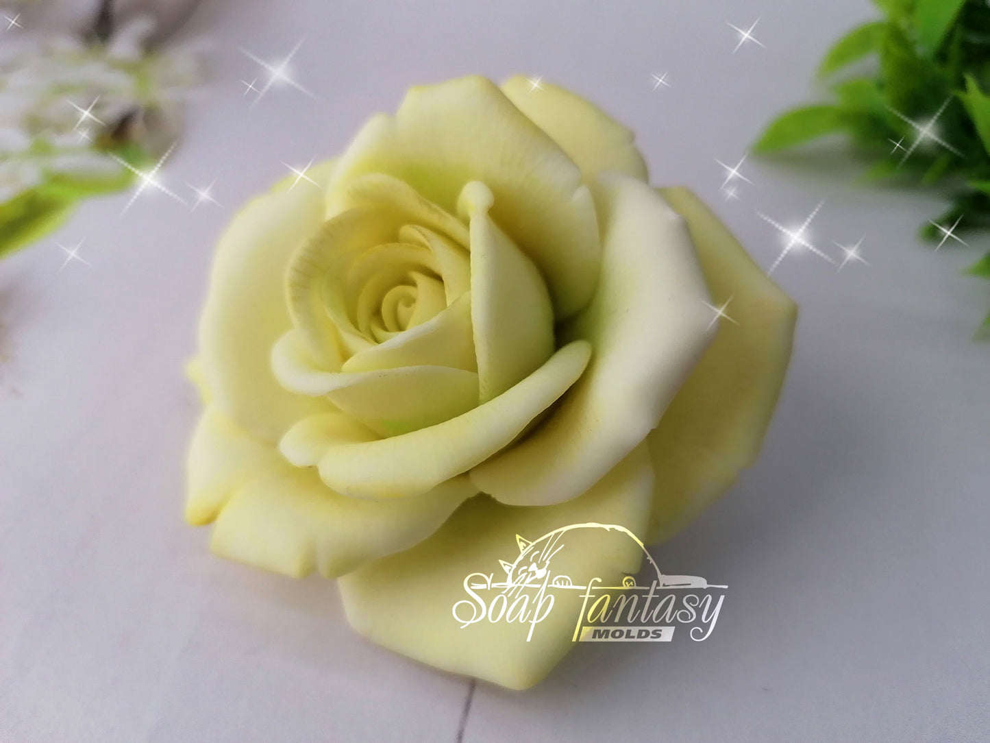 Aphrodite Rose flower silicone mold (mould) for soap making and candle making