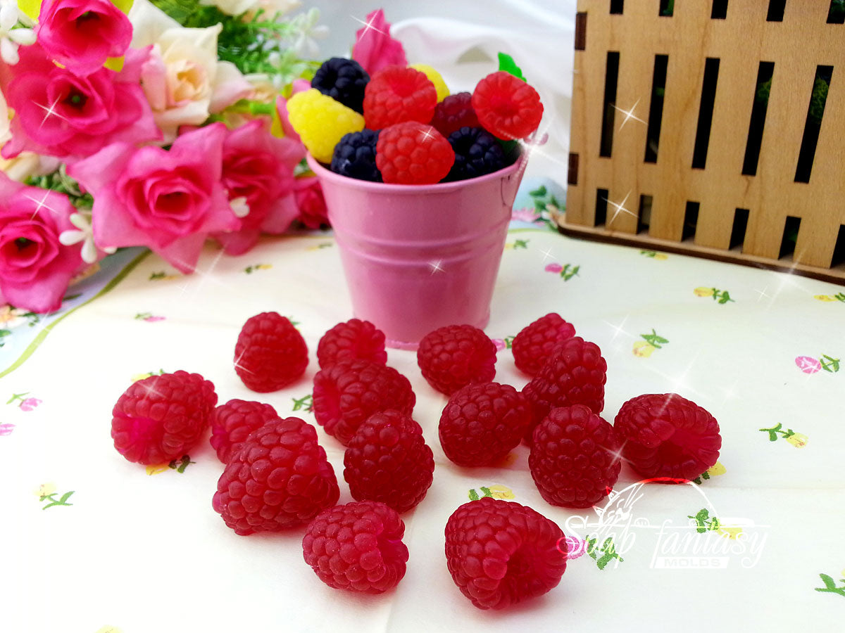 Small custom set of berries silicone mold for soap making
