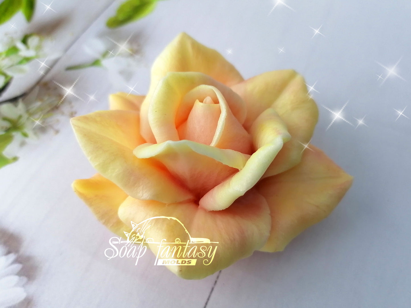 Big rose "Velvet night" flower silicone mold (mould) for soap making and candle making