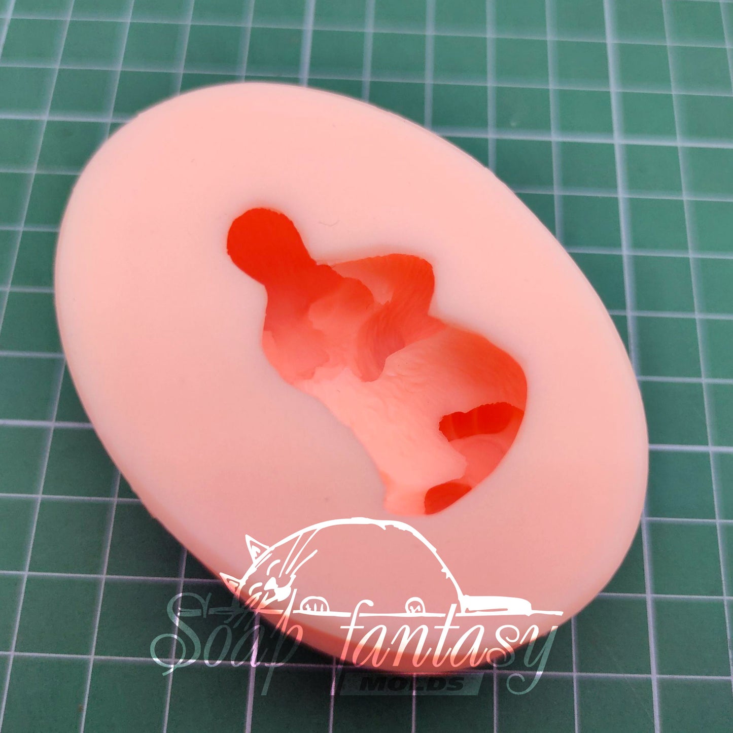 So cute tiger baby cub lying on its back silicone mold for soap making