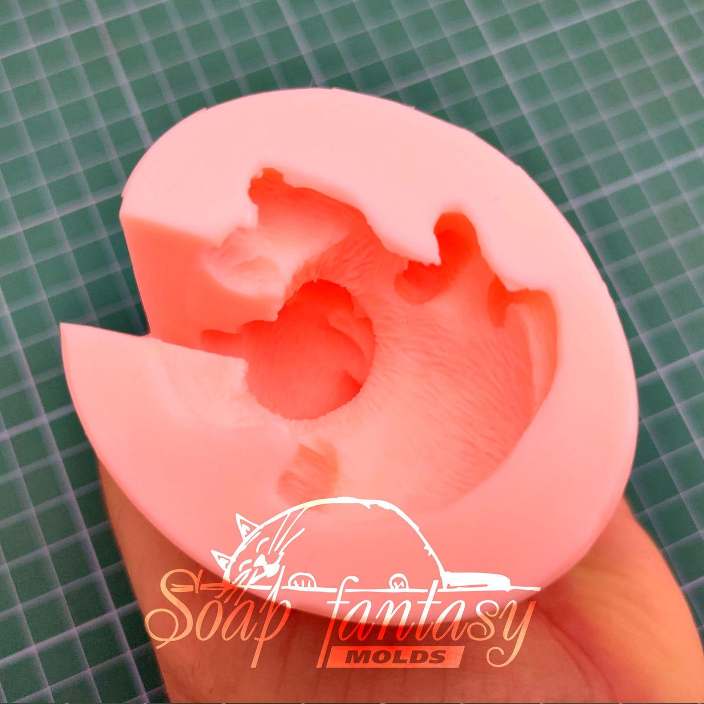 So cute sitting tiger baby cub silicone mold for soap making