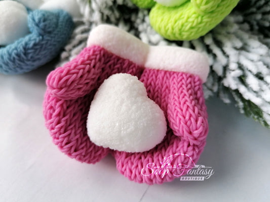 Knitted Christmas mittens Silicone Soap Mold - for soap making, Craft & Hobby
